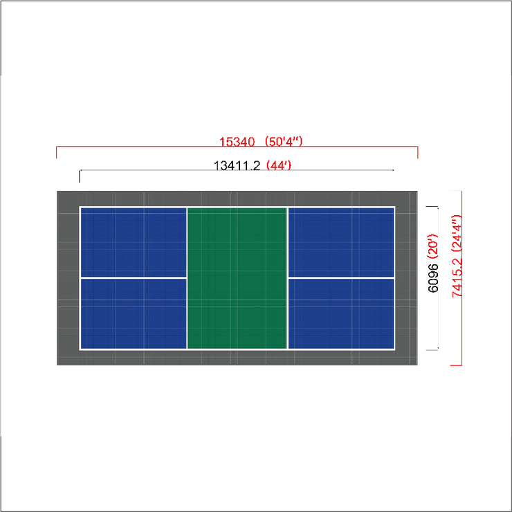 50*24 standard pickleball sports court using FX-04 cushion series